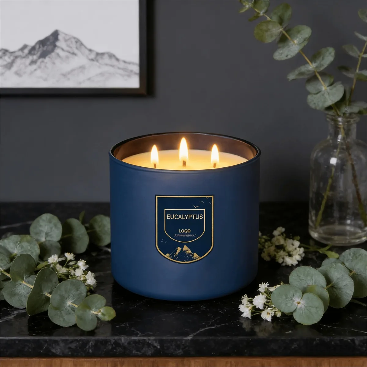Blue Eucalyptus Candle Labels