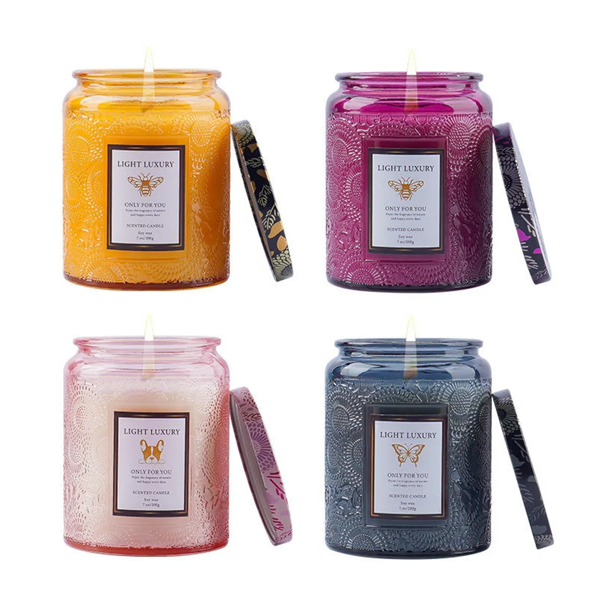 Colored Glass Jar Labels