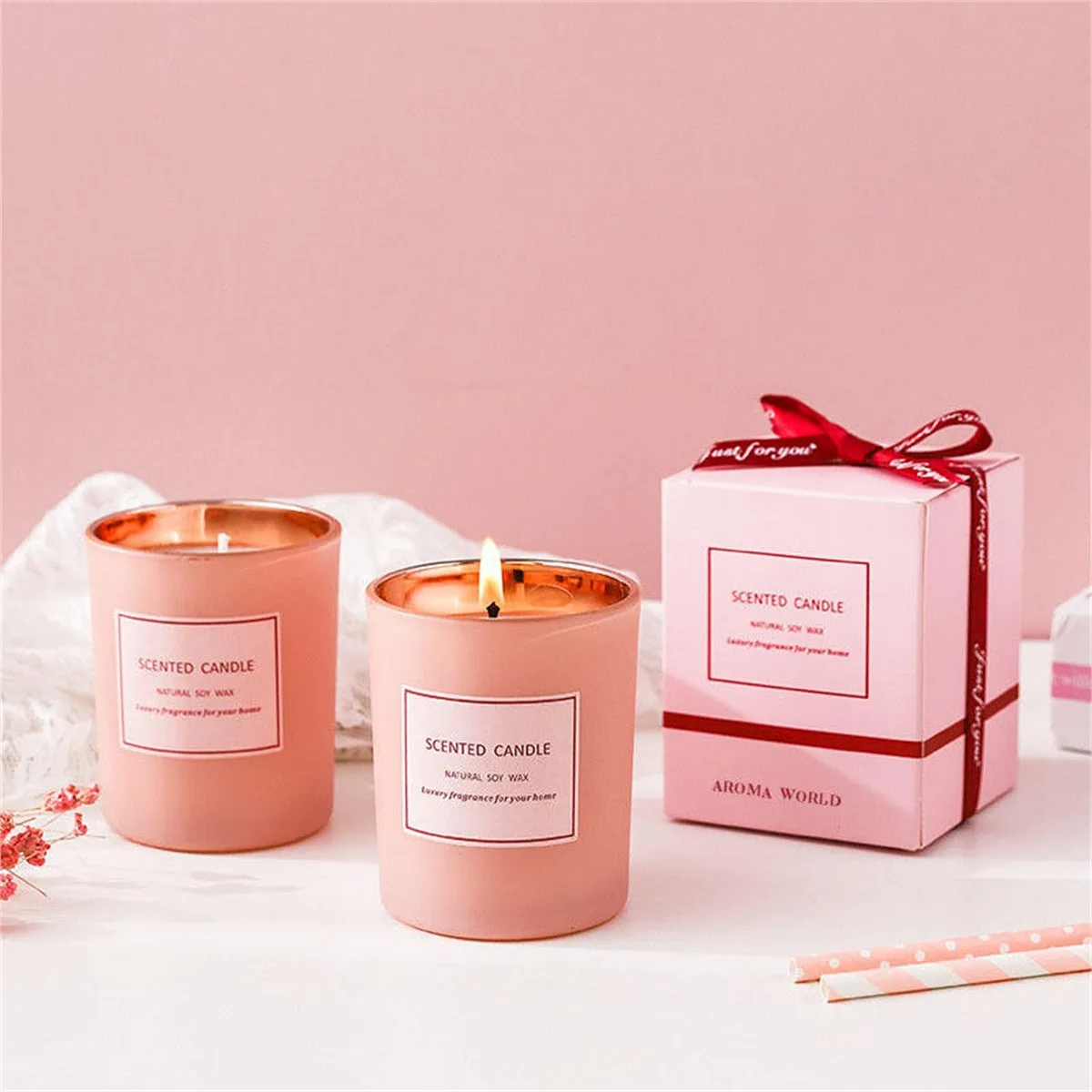 Pink Candle Gift Labels