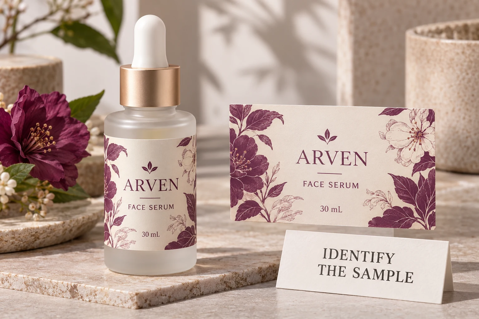 ARVEN serum packaging beside an instruction to identify the sample