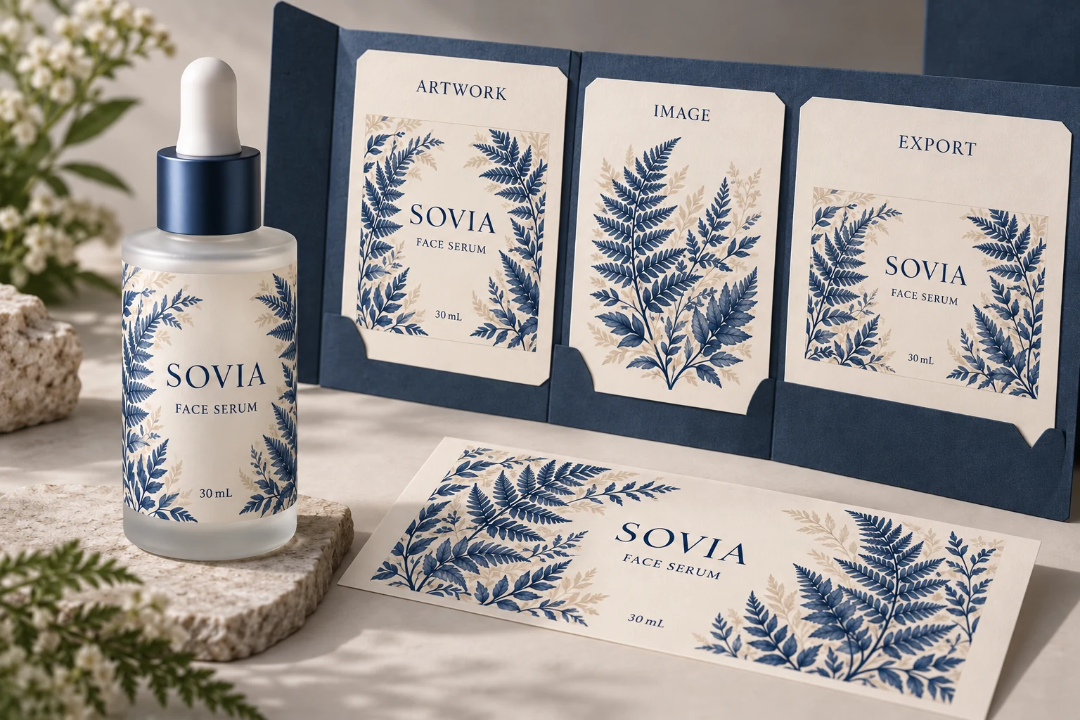 A SOVIA packaging example connects artwork, image assets and the released export