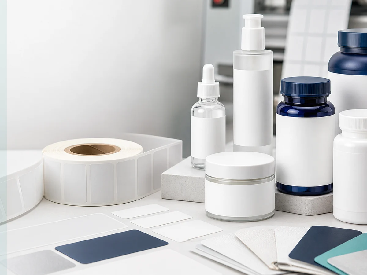 Cosmetic and supplement label samples