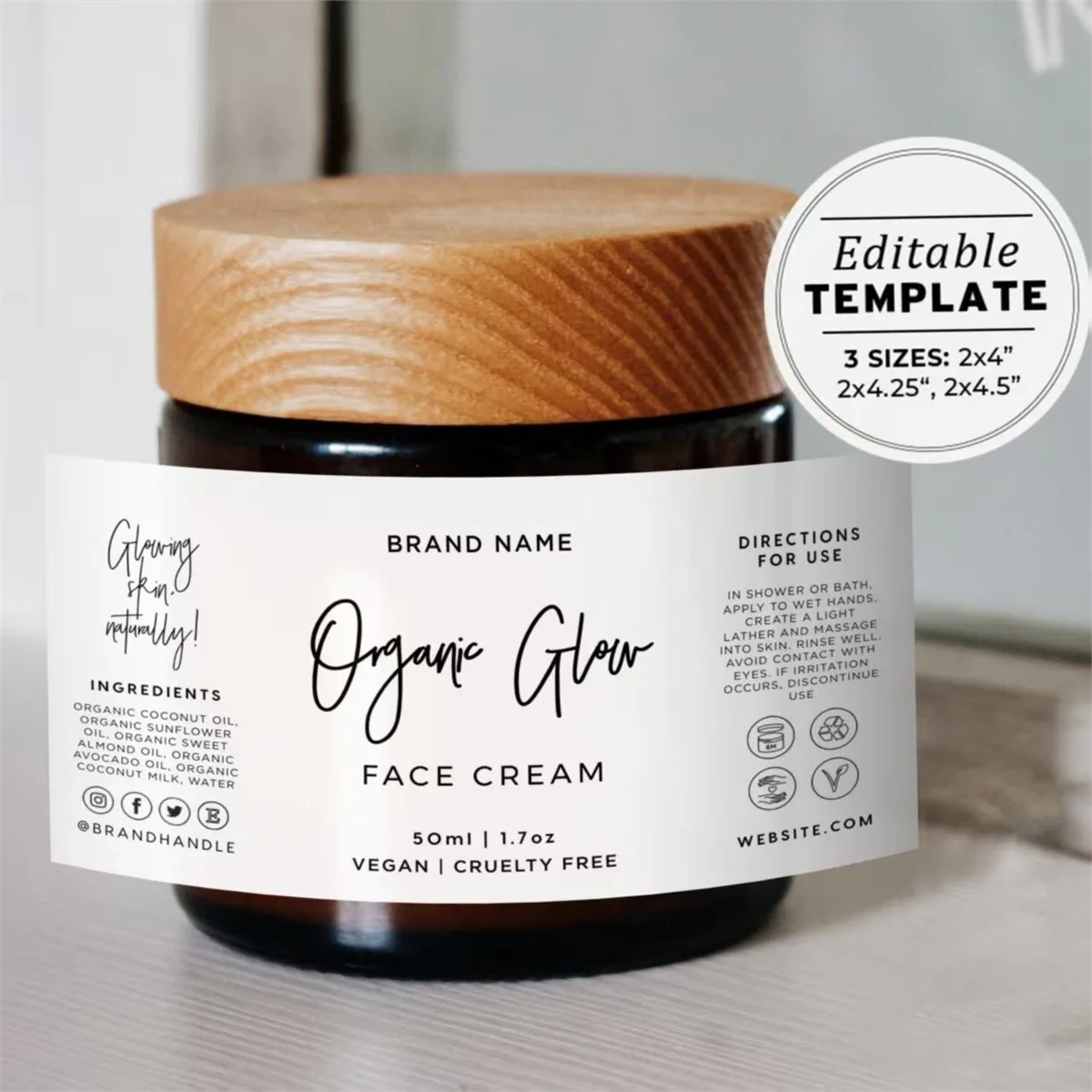 Face Cream Wrap Labels