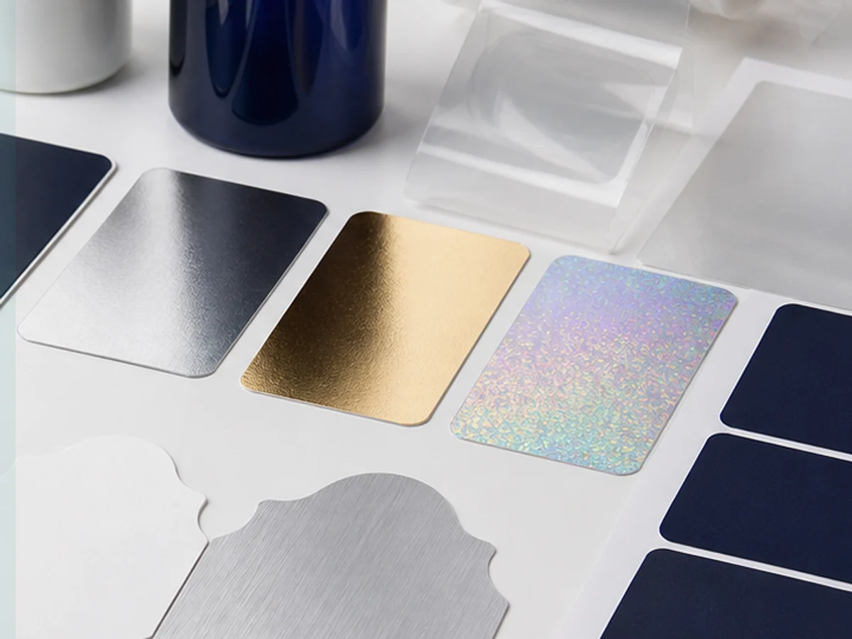 Foil stamping label material samples