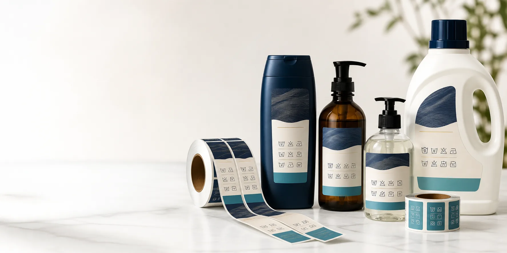 Factory custom wash care labels for shampoo, body wash and detergent packaging