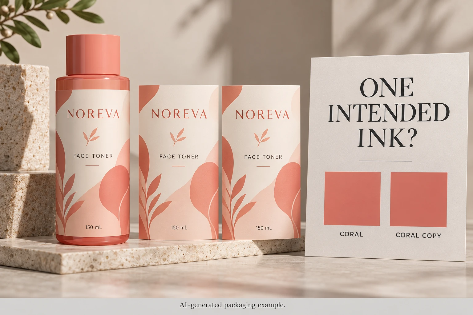 Toner packaging and duplicate named coral swatches
