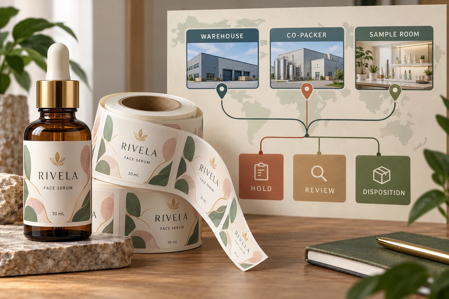Warehouse, co-packer and sample-room stock reconciliation