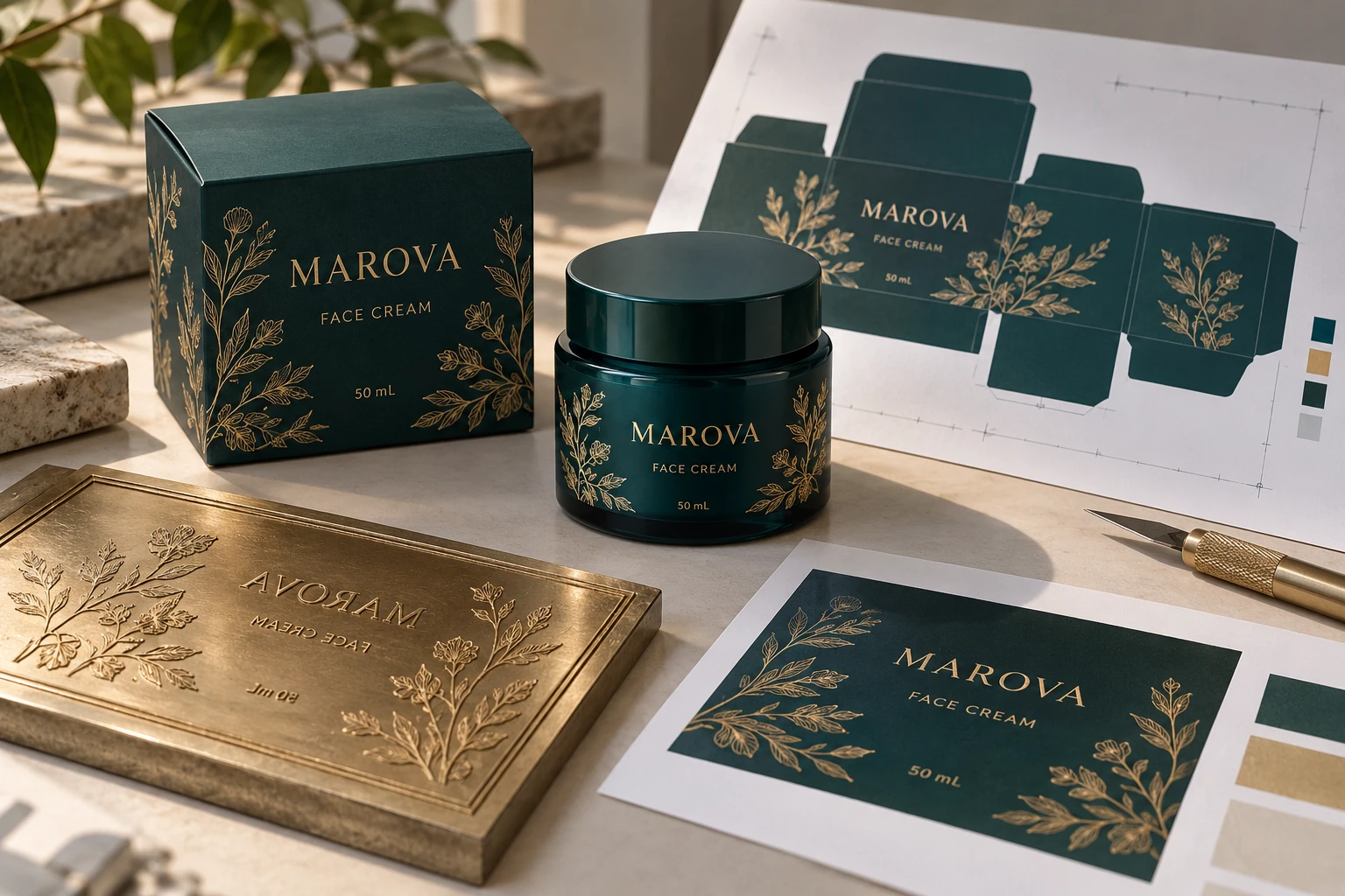 Cream label artwork and separate production-asset references