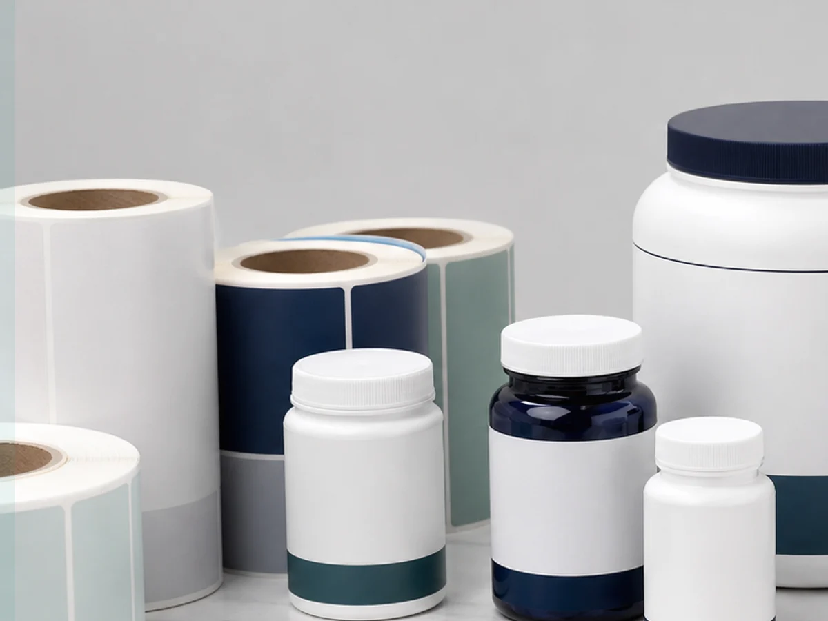 Roll labels for supplement bottle production
