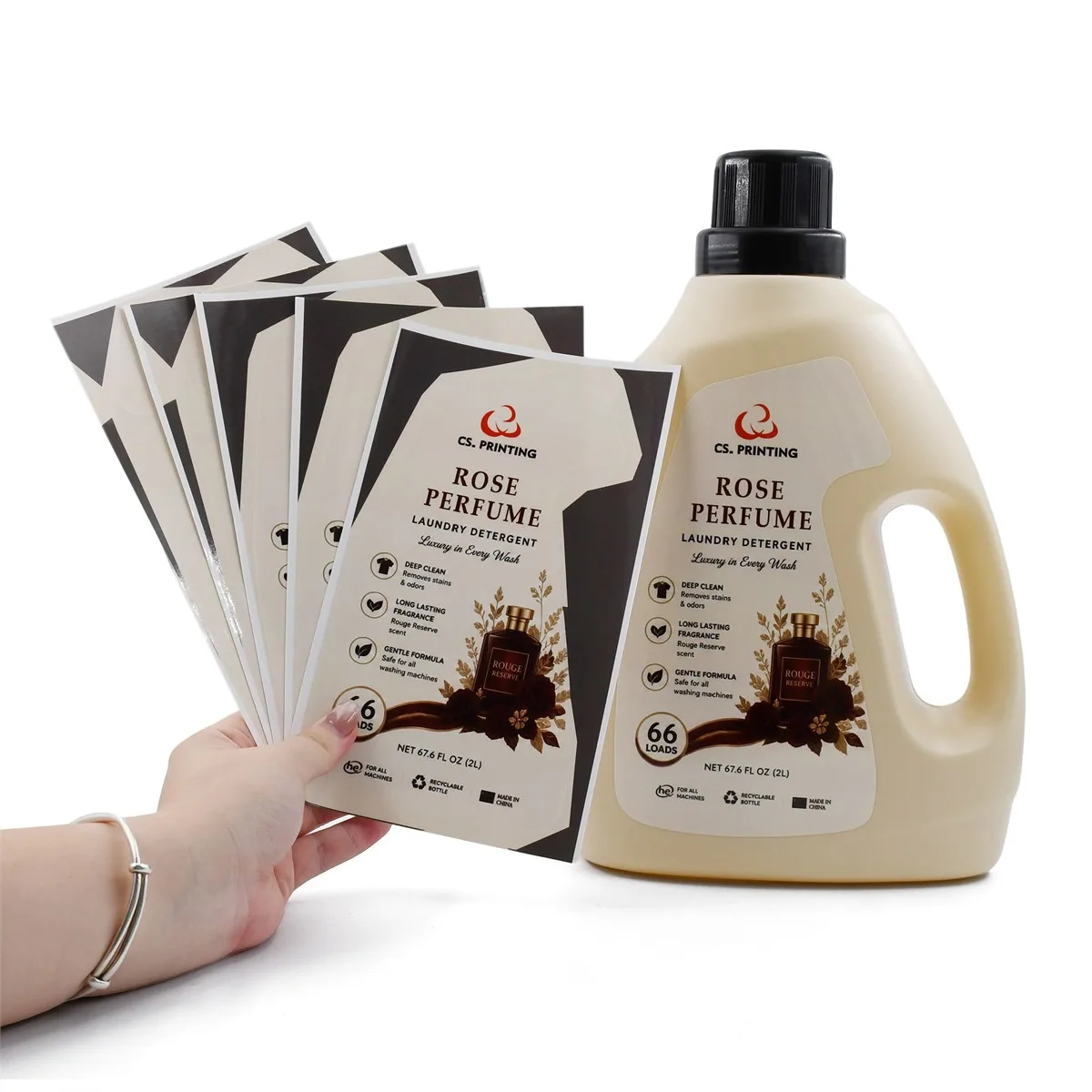Laundry detergent label sheets for packaging production